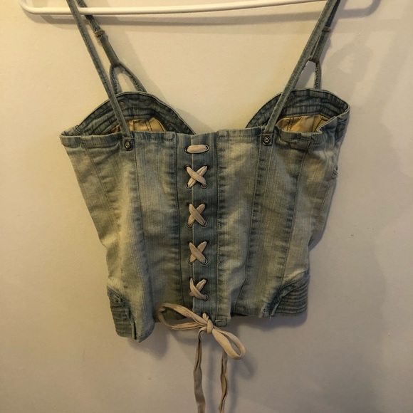 Denim front zipper tank top - Picture 7 of 7